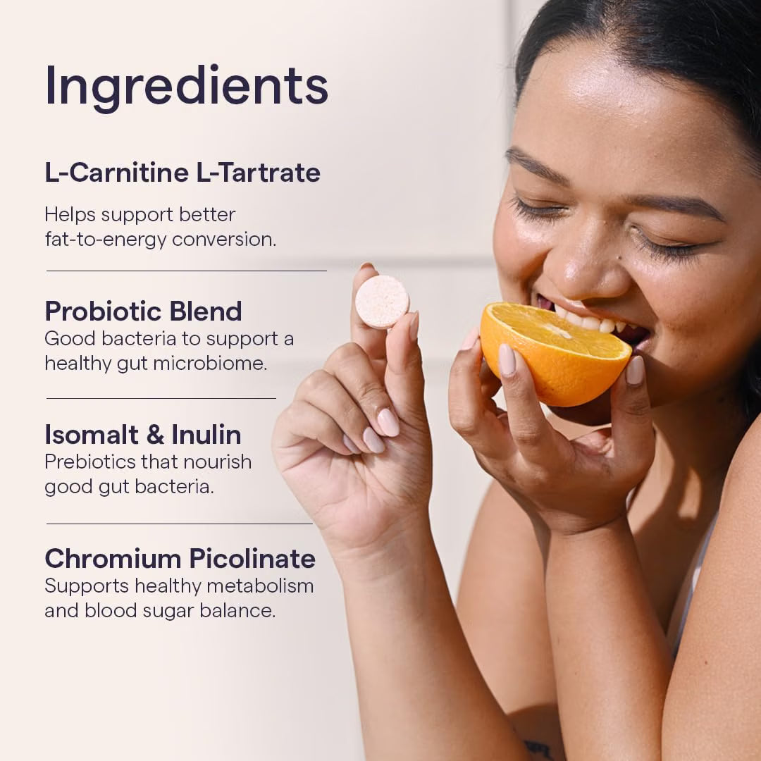 The Good Bug Metabolically Lean Effervescent Tablets - Lemon | with L-Carnitine & Probiotics| Supports Weight Management, Gut Health & Craving Control | 15 Tablets