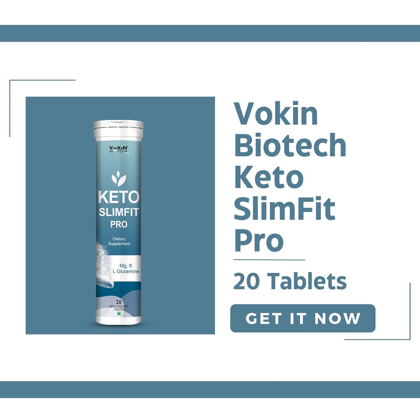 Vokin Biotech Keto SlimFit Pro Tablets For Weight Loss Dietary Supplement Effervescent Water Soluble (20 Tablets)