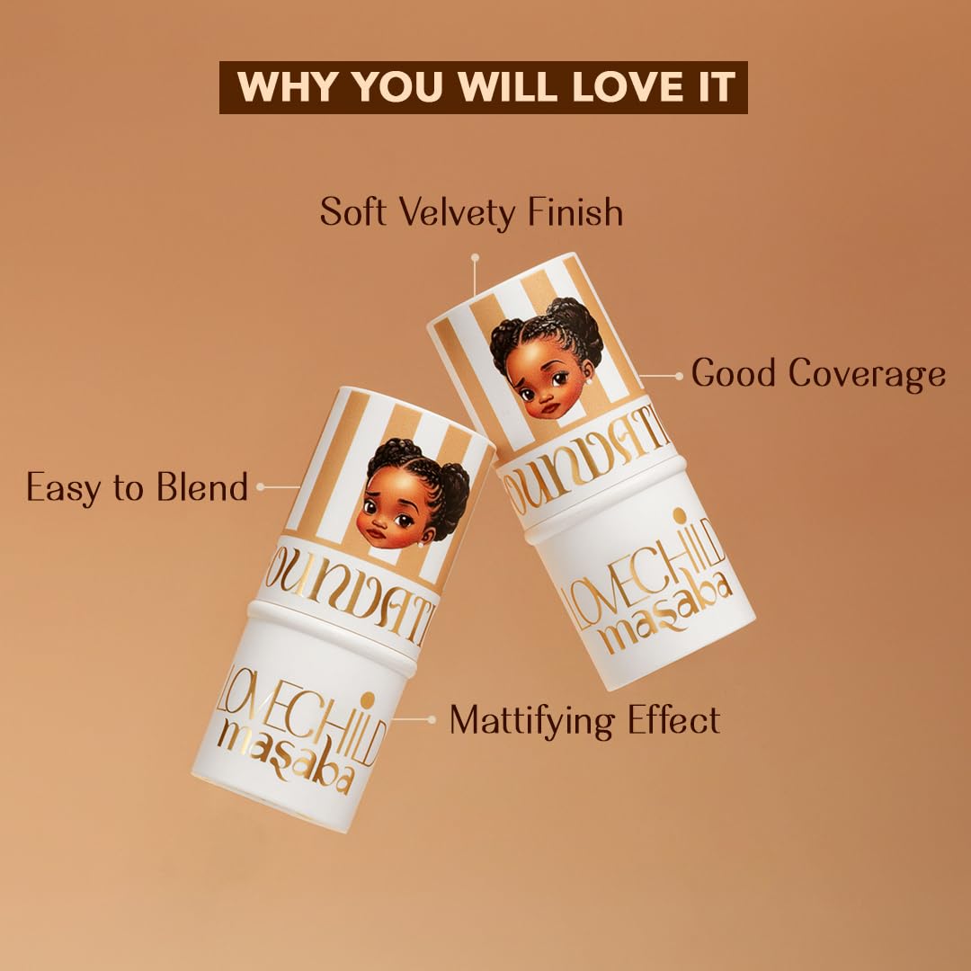 Lovechild Masaba All Mini Foundation Sticks, Makeup Stick For Effortless Coverage On-The-Go, Easy-To-Blend For Indian Skin Tone, Matte Finish With Full Coverage, Cutie Pie (Medium), 7.5G (Pack of 1)