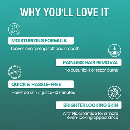 Glamveda Hair Removal Cream for Women for Sensitive Skin | Shea Butter & Aloe Vera Formula | Gentle & Painless Hair Removal for Legs, Arms & Underarms | 120g