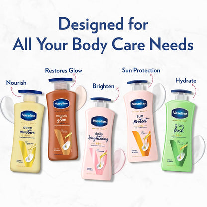 Vaseline Cocoa Glow Serum In Lotion, 400 ml | 100% Pure Cocoa & Shea Butter for Glowing & Soft Skin