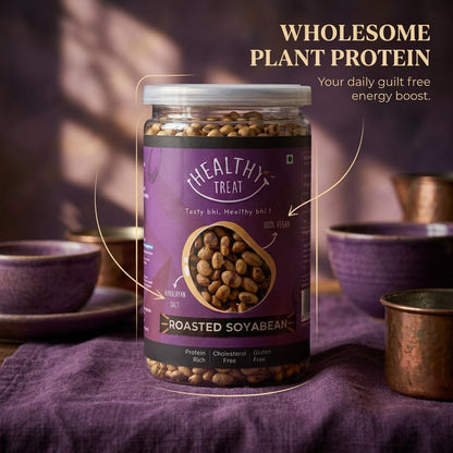 Healthy Treat Roasted Soyabean - Protein Rich 200 gm | Healthy Roasted Namkeen Snacks | Crunchy, Tasty & Delicious | Natural High Protein Snacks | Oil-Free, Non-fried Snack | Healthy Soya nuts