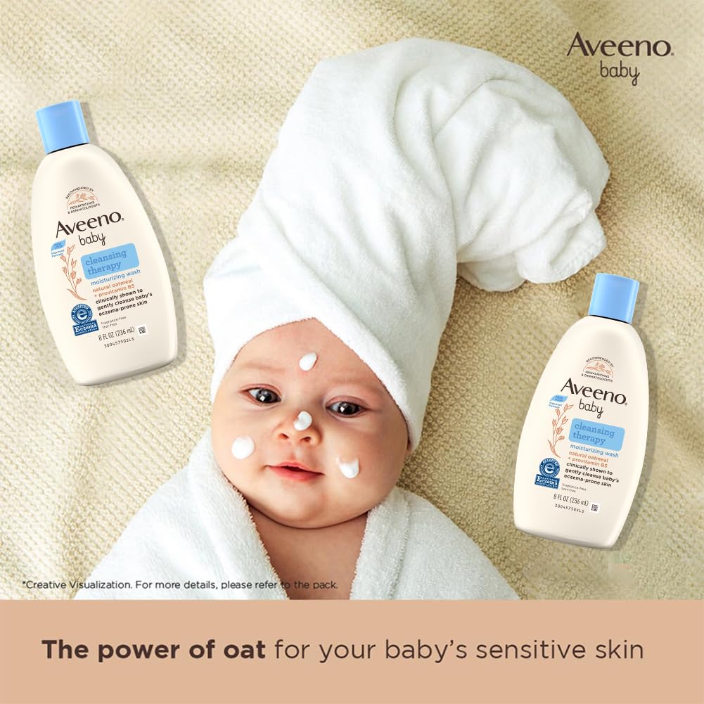 Aveeno Baby Cleansing Therapy Moisturising Wash for Sensitive Skin (236ml)