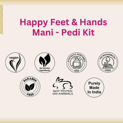 Aroma Treasures Happy Feet & Hands Manicure Pedicure Kit (33g/ml) | One-Time Use | Enriched with Pure Essential Oils | Natural Care for Soft & Refreshed Skin