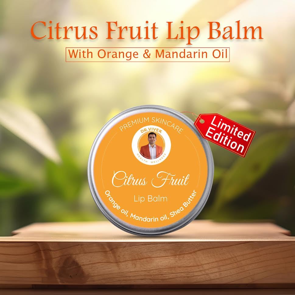 WE HERBAL Limited Edition Citrus Fruit Lip Balm - Deeply Moisturising & Nourishing, All-Natural Ingredients, Long-Lasting Hydration for Smooth, Soft Lips, Ideal for Daily Use, 8gm