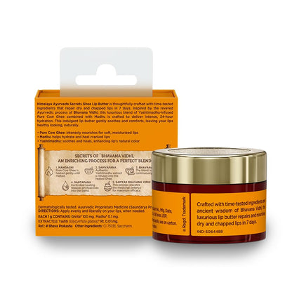 Himalaya Aruba Secrets Ghee Lip Butter with packaging on a white background