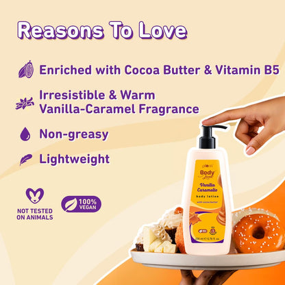 Plum BodyLovin' Vanilla Caramello Body Lotion | Cocoa Butter & Vitamin B5 for Deep Moisturization | Non-Greasy | Soft & Glowing Skin | for Dry to Very Dry Skin | Warm & Cozy Vanilla Fragrance – 200ml | Exclusively Available on Amazon