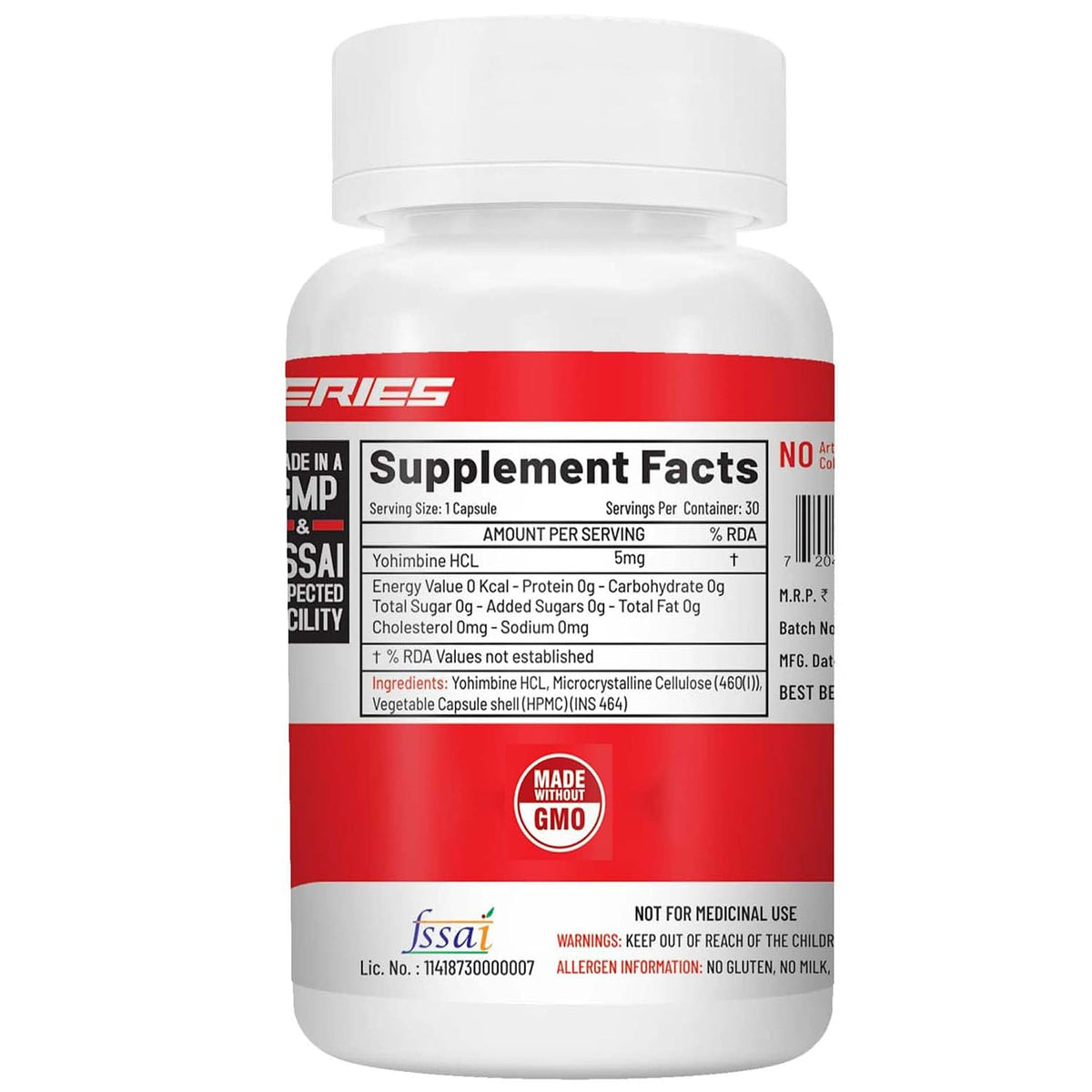 NutriJa Yohimbine 5 MG - 30 Capsules