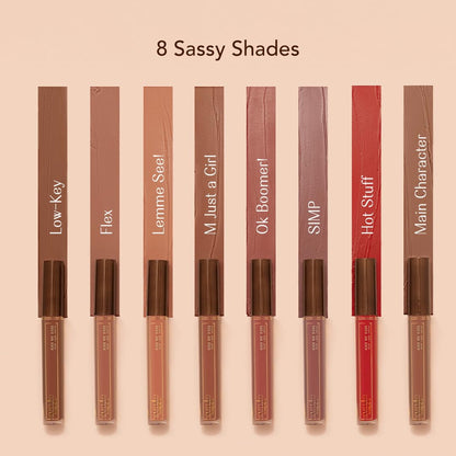 LoveChild Masaba Kiss My Sass Velvet Matte Lipstick (Mauve), Intense Color, Transfer-Proof, Hydrating with Hyaluronic Acid, Long-Lasting & Lightweight, Smooth Glide Formula, SIMP 2.5ml