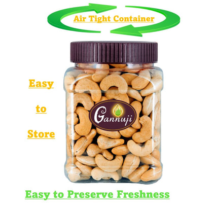 Gannuji 800g Roasted And Salted Premium Cashew Nuts | Crunchy Kaju | Oil Free Roasted Cashew (800g)