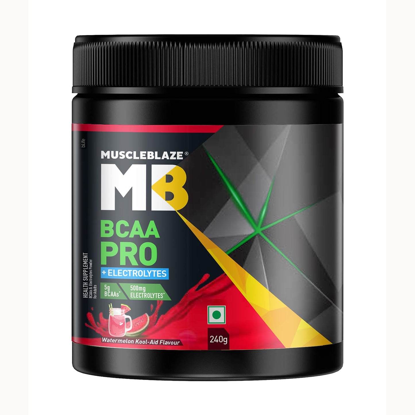 MuscleBlaze BCAA Pro Powder, Powerful Intra Workout (240g, 30 Servings) | With 5g BCAAs & 500mg Electrolytes