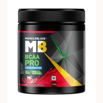 MuscleBlaze BCAA Pro Powder, Powerful Intra Workout (240g, 30 Servings) | With 5g BCAAs & 500mg Electrolytes