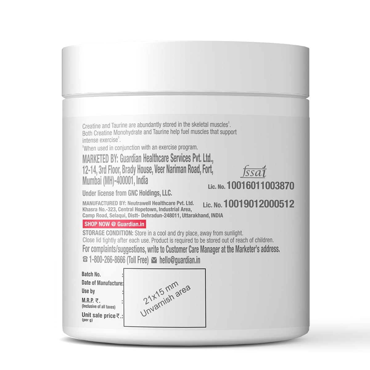 Zephivo GNC Pure Micronized Creatine Monohydrate + Taurine | 100 gm | 33 Serving | Unflavoured | Instantized | Fuels Muscles | Increase Muscle Mass | Rapid Absorption | Faster Muscle Building| Lab Tested | Faster Muscle Recovery| Boost Performance | Imported