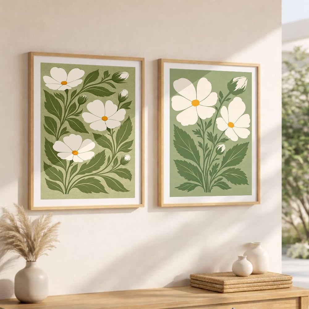 Set of 2 wall art paintings for living room & wall painting for bedroom wall decor - (10x13 Inch framed poster, Paintings for home decor)