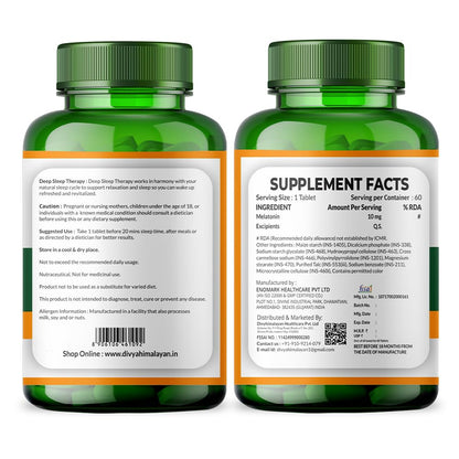 Divya Himalayan Natural Deep Sleep Melatonin 60 Tablets – Supports Restful Sleep & Healthy Sleep Cycle