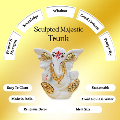 Ganpati Idol in Small Temple for Car Dashboard | Ganesha Mantapa Mandir for Gift | Vinayaka Idols for Home Decor | Ganesha Idol with Mandir for Office Desk Or Pooja Room | Car Ganesha Idols
