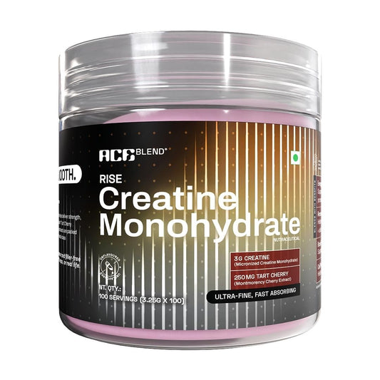Ace Blend Micronised Creatine Powder 100 Servings | Tart Cherry Extract | For Strength, Endurance And Recovery | Creatine Monohydrate | Big Muscle Protein Support| High Absorption | 325g