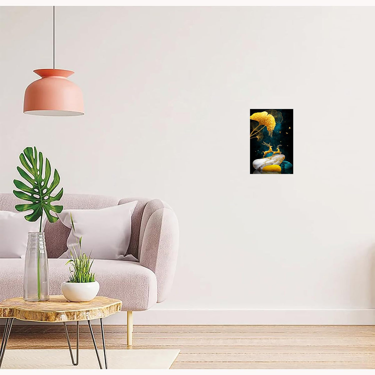Deer Paintings for Living room, Deer Poster Big Size with Sparkle Coated Lamination - 15509 (Self Adhesive) 18x24 Inch