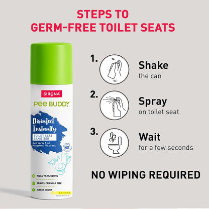 PEE BUDDY Toilet Seat Sanitizer Spray – 100ml (Pack of 1) | Refreshing Vanilla Fragrance | Quick-Drying, Hygienic & Travel-Friendly | Kills Germs & Bacteria
