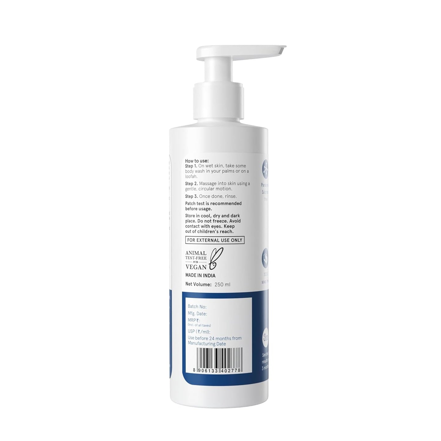 Be Bodywise Hyaluronic Acid Body Wash with Aloe Vera Extract | Deep Cleanses Skin & Provides Intense Hydration to Skin| Gentle and Suitable for All Skin Types | 250ml