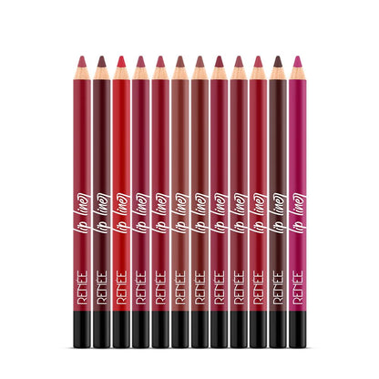 RENEE Define Pencil Lip Liner - Red Hour, Long Lasting & Smudge Proof, Full Coverage, Intensely Pigmented, Easy Glide Formula, Vitamin E & Castor Oil Infused, 1.2Gm