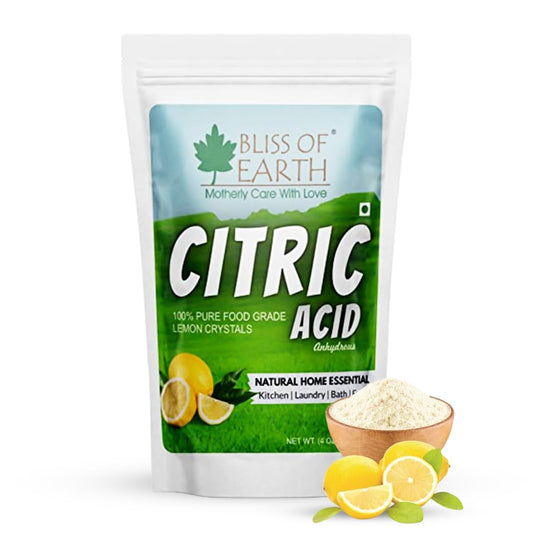 Bliss of Earth Citric Acid Powder For Food 113gm | Anhydrous Lemon Salt For Cleaning Purpose | citric acid powder for cleaning and plant growing