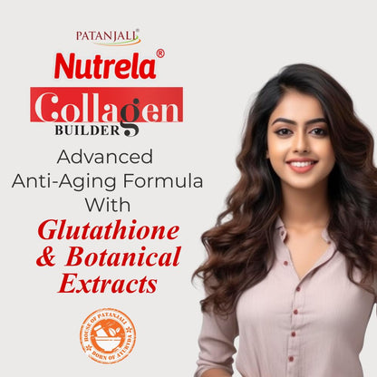 NUTRELA Collagen Builder For Men & Women|Patanjali Collagen Supplement Powder For Healthy Skin,Hair & Nails - 200 G (Strawberry Flavour,1 Count,20 Servings)