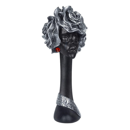 Home Decor Resin African Lady Showpiece (Black, Pack of 1)