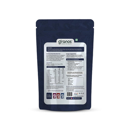 Granos Premium Dried Blackberries 150g, Natural & Healthy Snack, Dried fruit, Gluten Free, Vegan, Helps in Digestion, Cholesterol & Trans-fat free, Antioxidant Rich (Pack of 1)