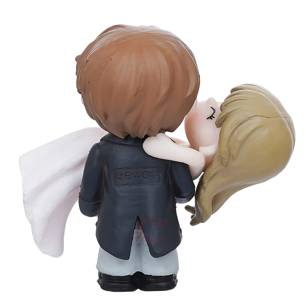 eCraftIndia Plastic Bride Kissing Groom Romantic Couple Statue Decorative Showpiece Valentine Gift for Girlfriend Boyfriend Husband Wife Her Him | Valentines Day Gift | Valentine Day Decoration Items