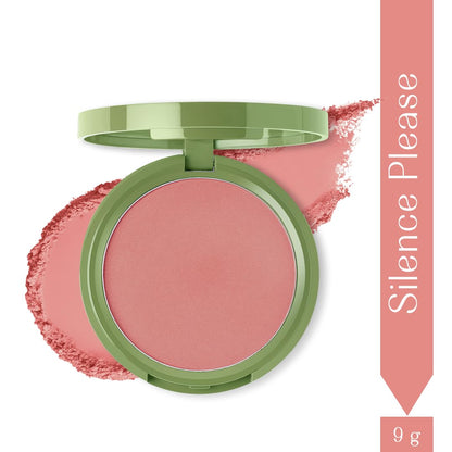 Lovechild Masaba Cheek Flick Mattifying Powder Blush, Luxurious Buildable Coverage & Intense Pigment, Enriched with Vitamin E, Silence Please (Reddish Brown)- 9g