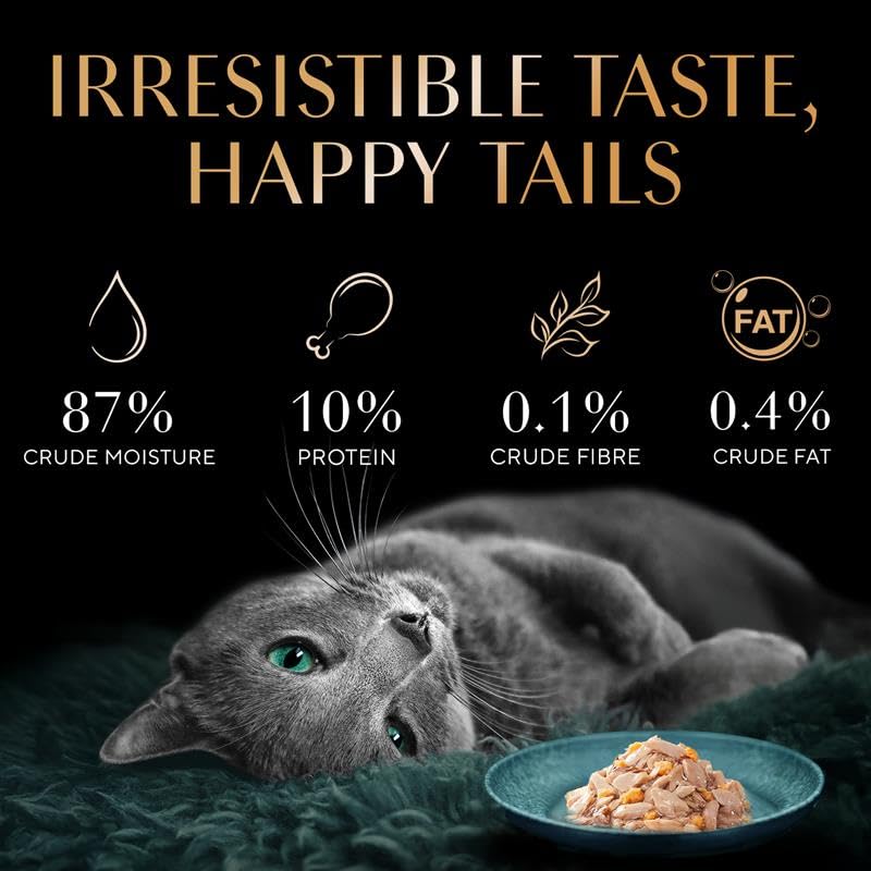 Sheba Rich Premium Adult (1+ Years) Wet Cat Food, Fish with Dry Bonito Flavour, 35 g Pouch (Pack of 12), High-moisture wet food for healthy hydration