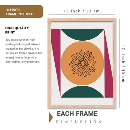 Abstract Painting Home Decorative Modern Wall Art poster With Frame For Living Room Bed Room Hotel Wall Decor Digital Reprint Set of 3 (13X17 inch)