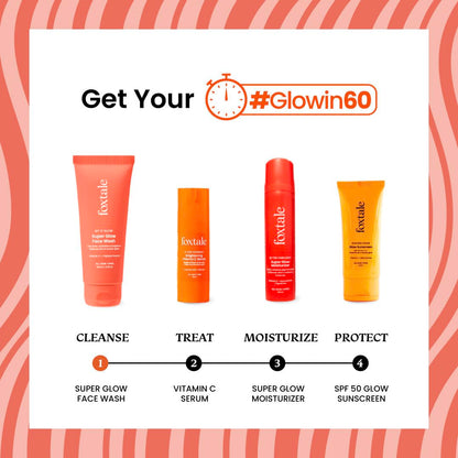Foxtale Vitamin C Super Glow Face Wash with Papaya enzyme | Reduces Tan | Boosts Glow | Gently Exfoliates & Brightens Skin | Reduces Pigmentation | Face Wash for Men & Women- 100ml