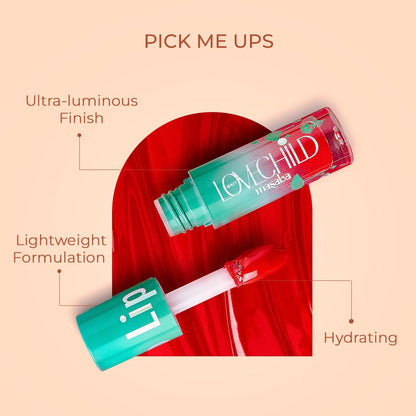 LoveChild Masaba Lip Gelato Tinted Lip Oil | Hydrating, Luminous finish |With Vitamin E, Jojoba oil, Hyaluronic Acid & Shea Butter, Raspberry Rose, 5ml