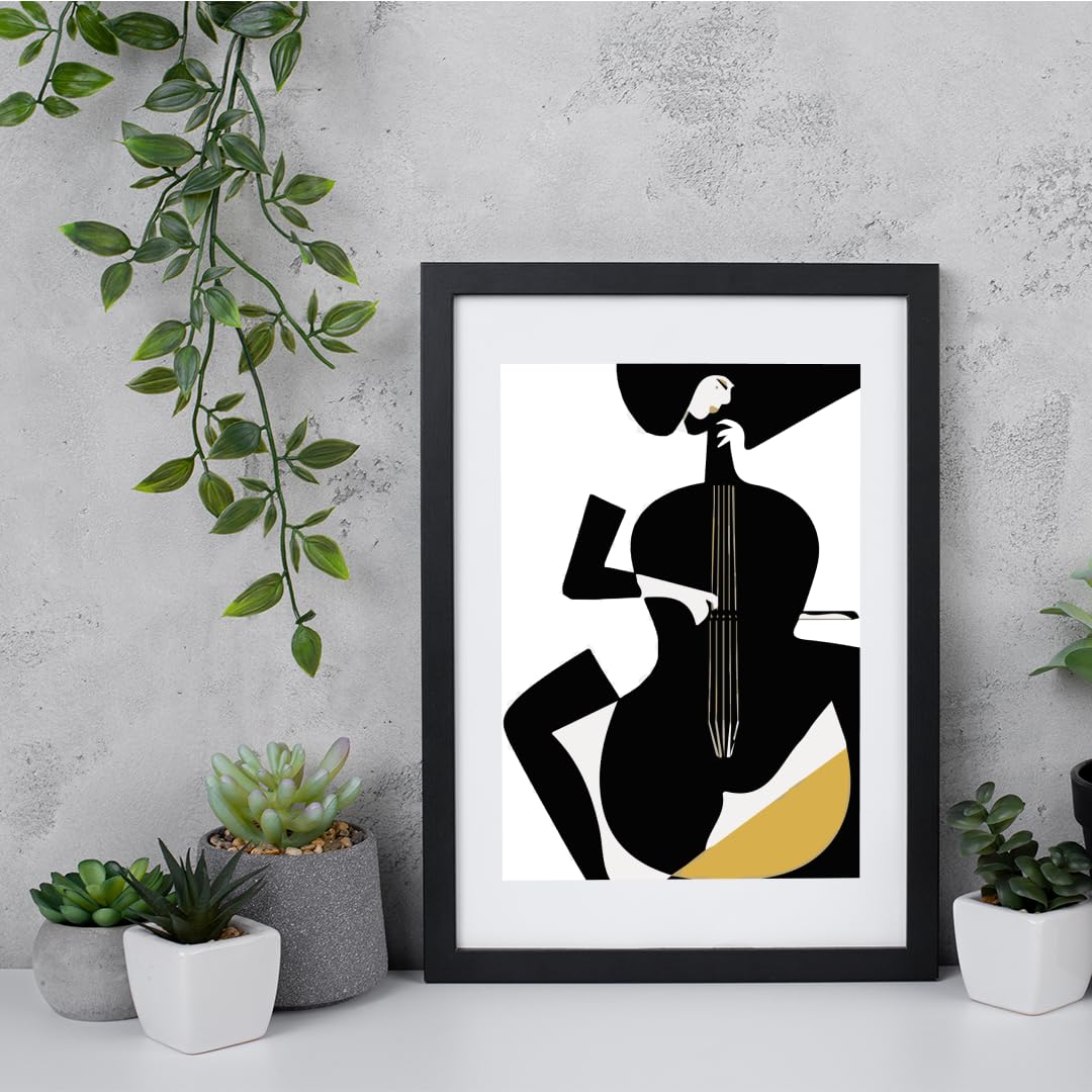 minimal modern art painting for wall decoration framed - wall framed poster/painting for home decoration ''single frame black '' (theme - minimal)(10x13 inches)