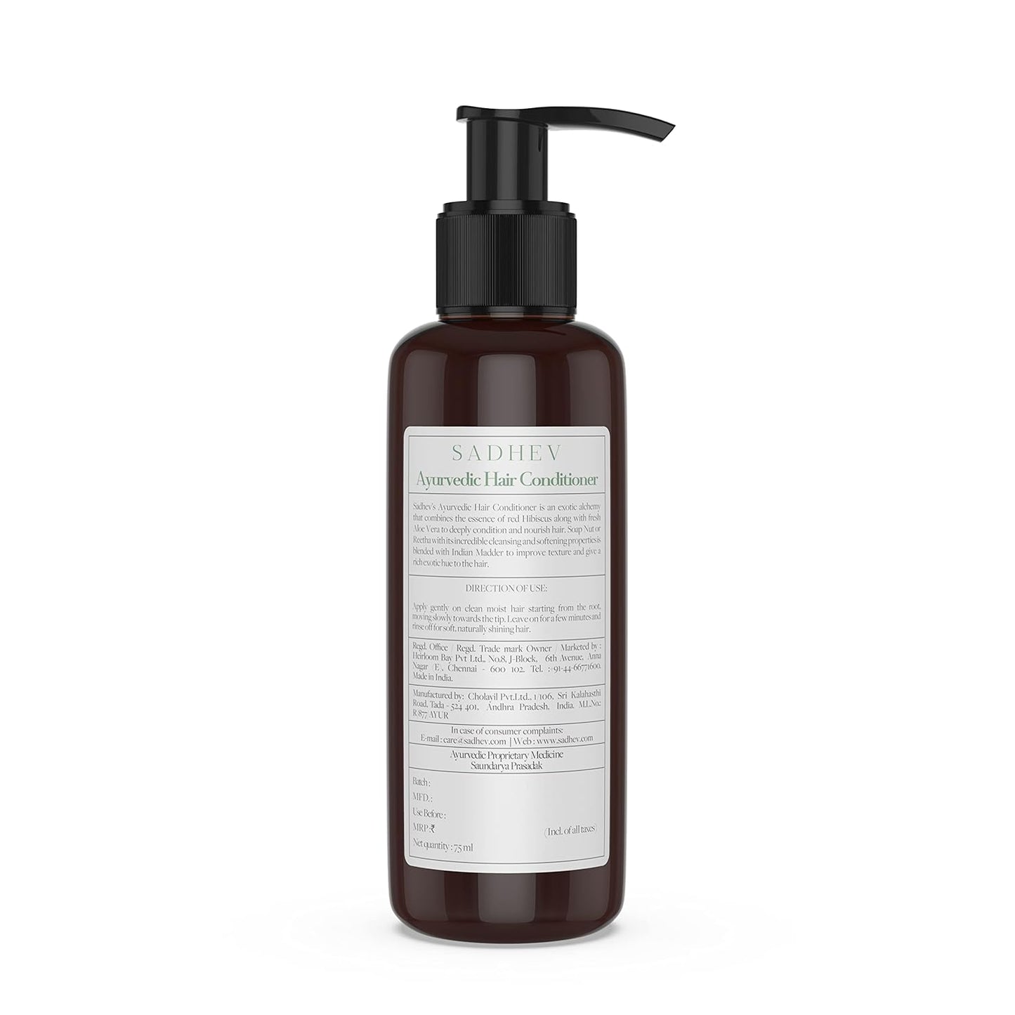 Sadhev Ayurvedic Hair Conditioner With Extracts Of Aloe, Hibiscus, Soap Nut And Indian Maddar For Deep Condition And Nourishment