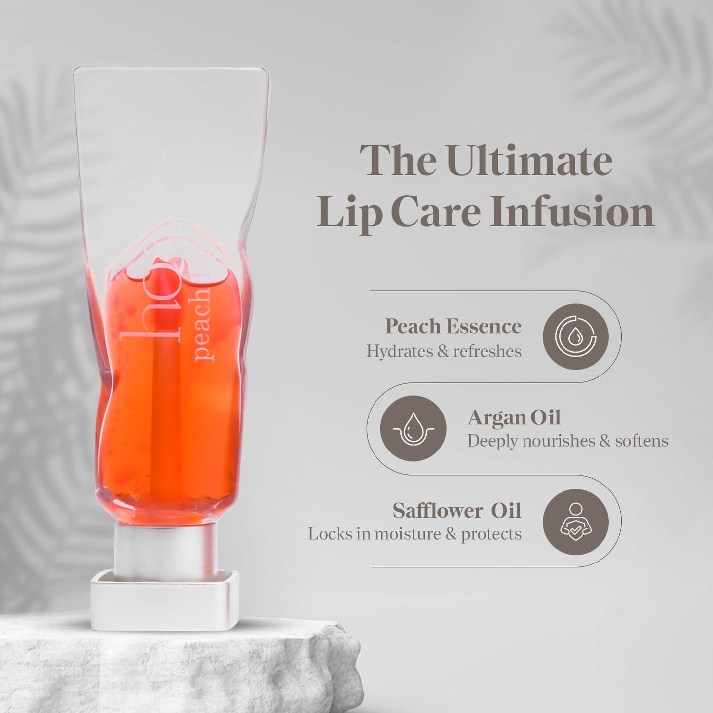 Lip Oil for Women - Hydrating Peach Lip Oil with Squalene, Argan & Safflower | House of Ayurveda Daily Use Lip Treatment | Non-Sticky, Nourishing & Moisturizing | Paraben-Free, Cruelty-Free | 4ml