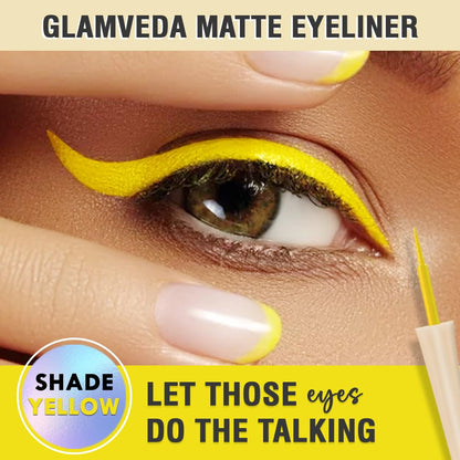 Glamveda Liquid Eye Liner, Yellow, Long Lasting Matte Waterproof Liner - Smudge Proof, Transfer Proof Eye Makeup, Bold, Clean, Smudge-Free Look 24-Hour Long Stay 4.5 ml