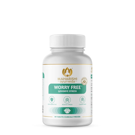 Zephivo Maharishi Ayurveda Ashwagandha Worry Free Ayurvedic Tablets, Help Keeps The Mind And Body Calm And Relaxed Non Addictive 60 Tablets
