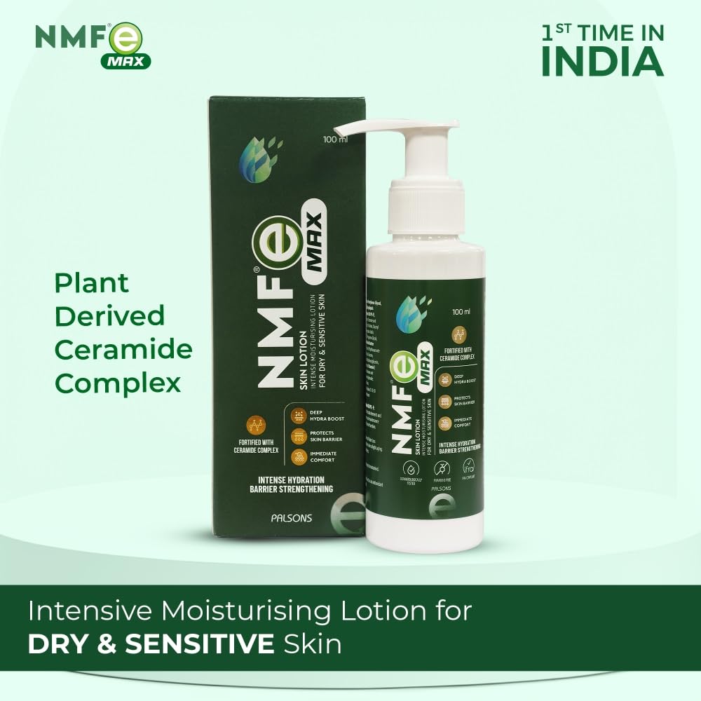 NMFe Max Skin lotion with Ceramide Complex For Severe Dry Skin| For Barrier Repair Deep Hydration | Gives Immediate Comfort |Shea butter & Vit E | For Dry & Sensitive Skin | Dermatologically Tested | 100 Ml
