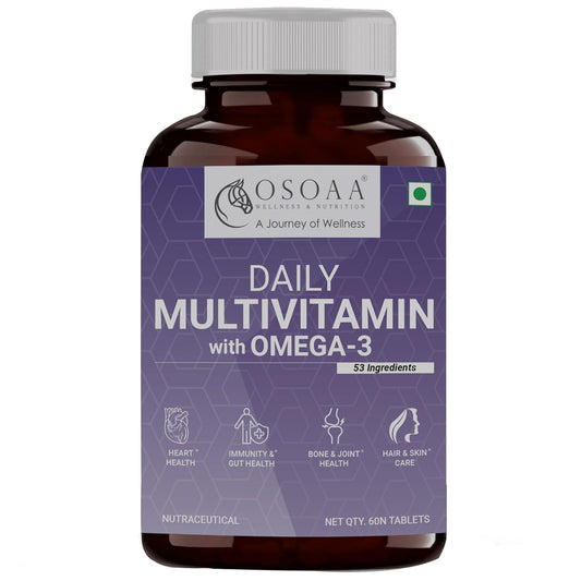 OSOAA Daily Multivitamin with Omega-3 supplement bottle on a white background
