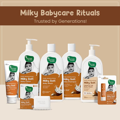 Mother Sparsh Milky Soft Baby Lotion - 200ml | with Milk Protein, Coconut Oil & Shea Butter | For 24Hrs Moisturization