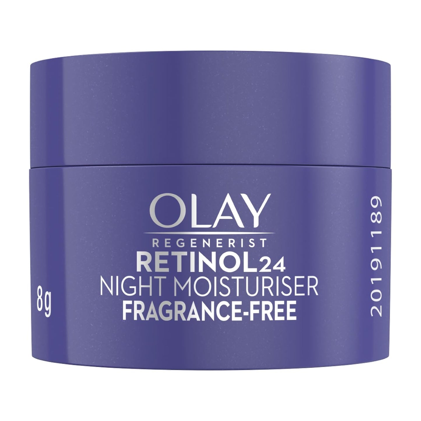 Olay Regenerist Retinol24 Night Moisturizer jar on a white background