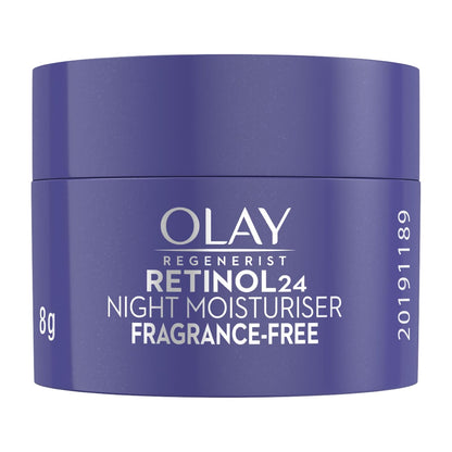 Olay Regenerist Retinol24 Night Moisturizer jar on a white background