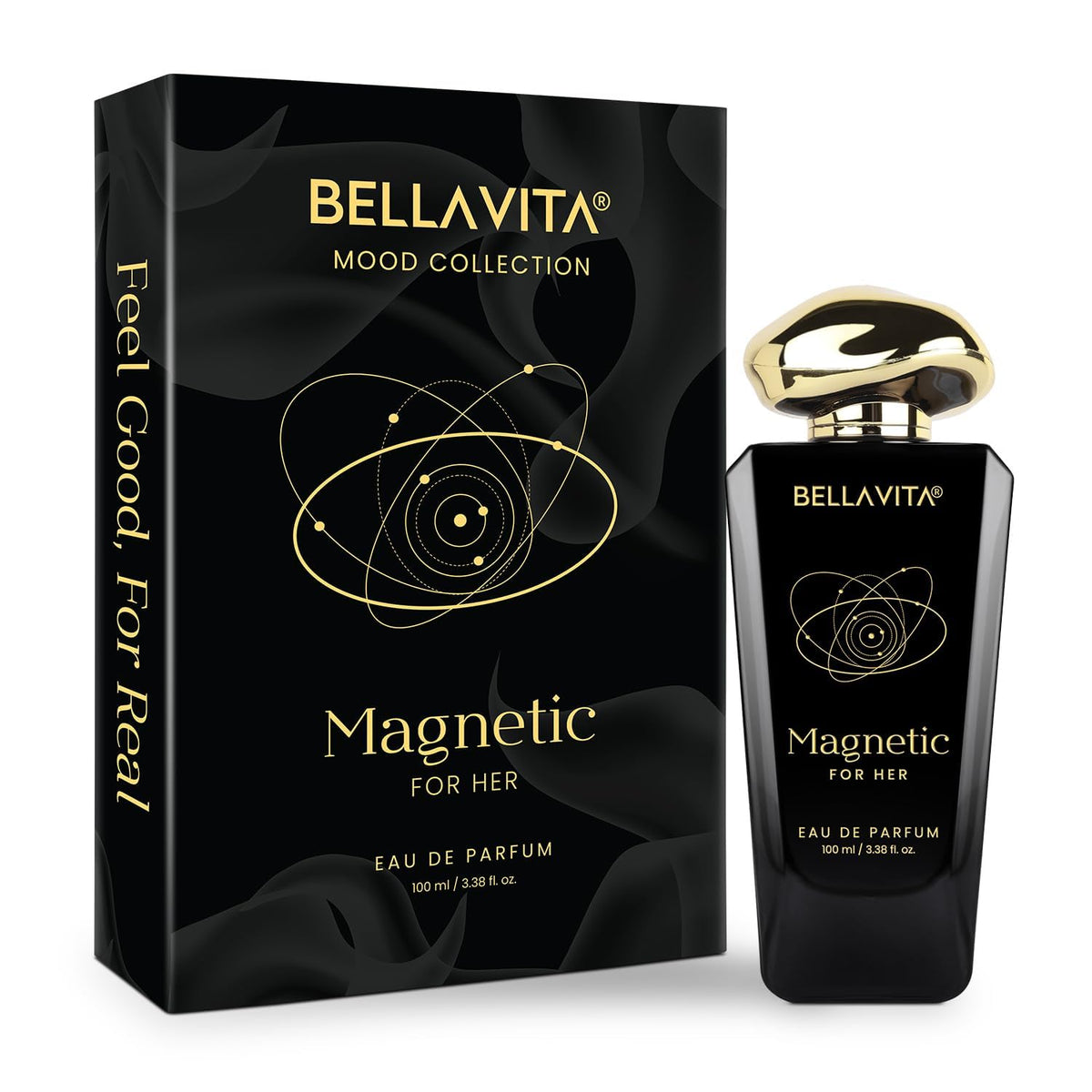 Bellavita Magnetic for Her perfume bottle and packaging on a white background