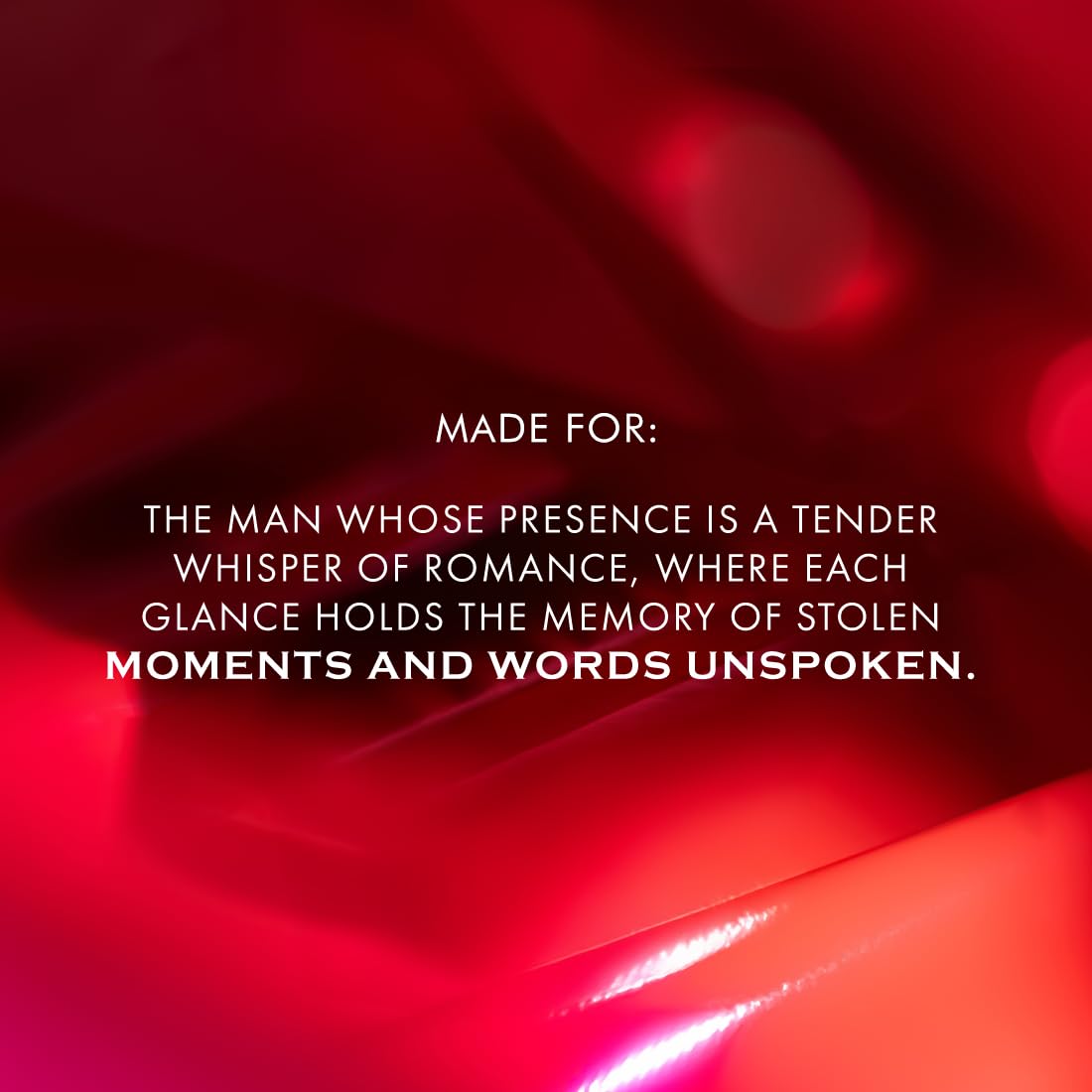 Red car with romantic quote on a blurred background