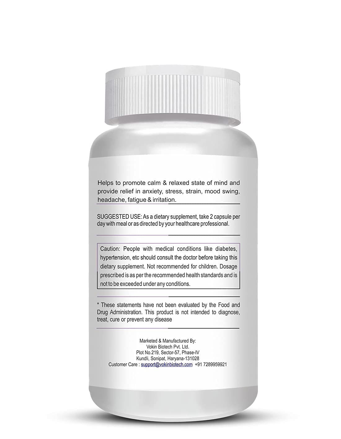 Supplement bottle with label on a white background