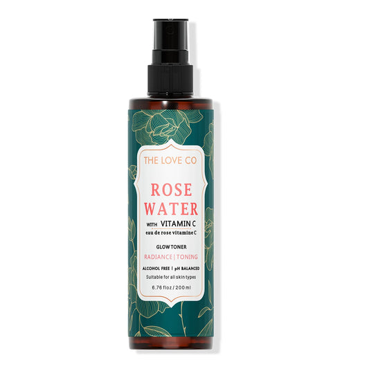 THE LOVE CO Rose Water Vitamin C Face Toner - 200ml - Skin Enhancing Mist for Makeup Removal, Oil Control, Pore Minimization - Suitable for All Skin Types, Including Dry & Men's Skin - Paraben & Alcohol-Free
