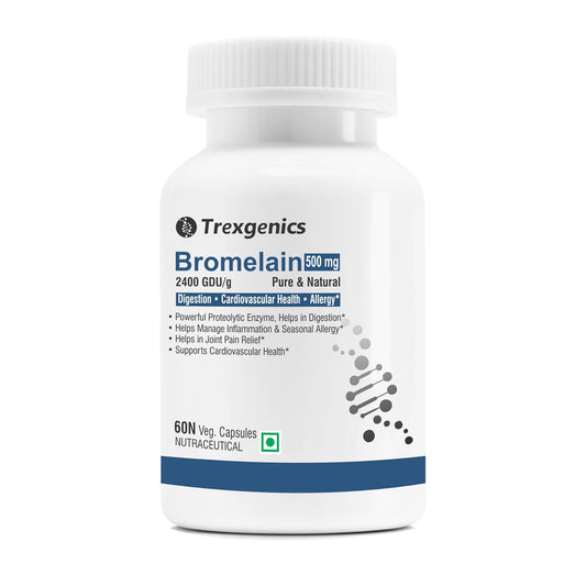 Trexgenics Bromelain supplement bottle on a white background
